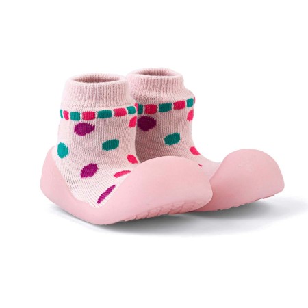 Παιδικές Καλτσοπαντόφλες Chameleon Big Toes New Polka Pink